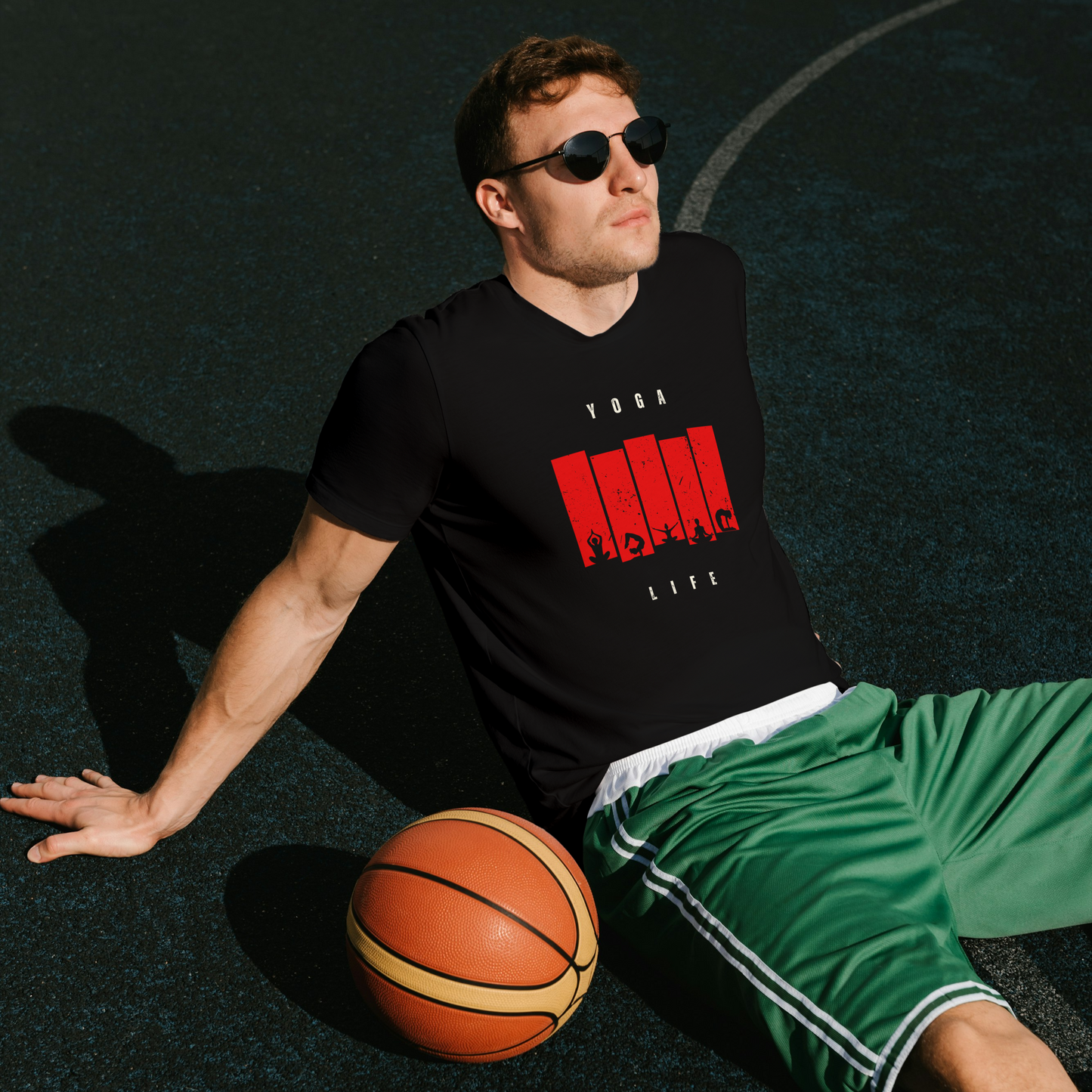 "Yoga Life" Graphic T-Shirt – Black (DTF)